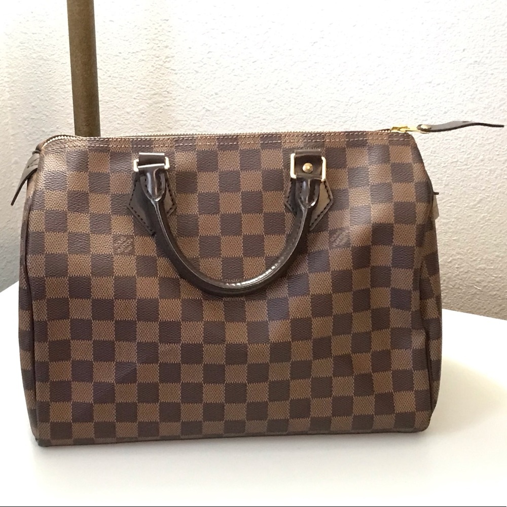 Louis Vuitton Ebene Damier Speedy 30 Satchel